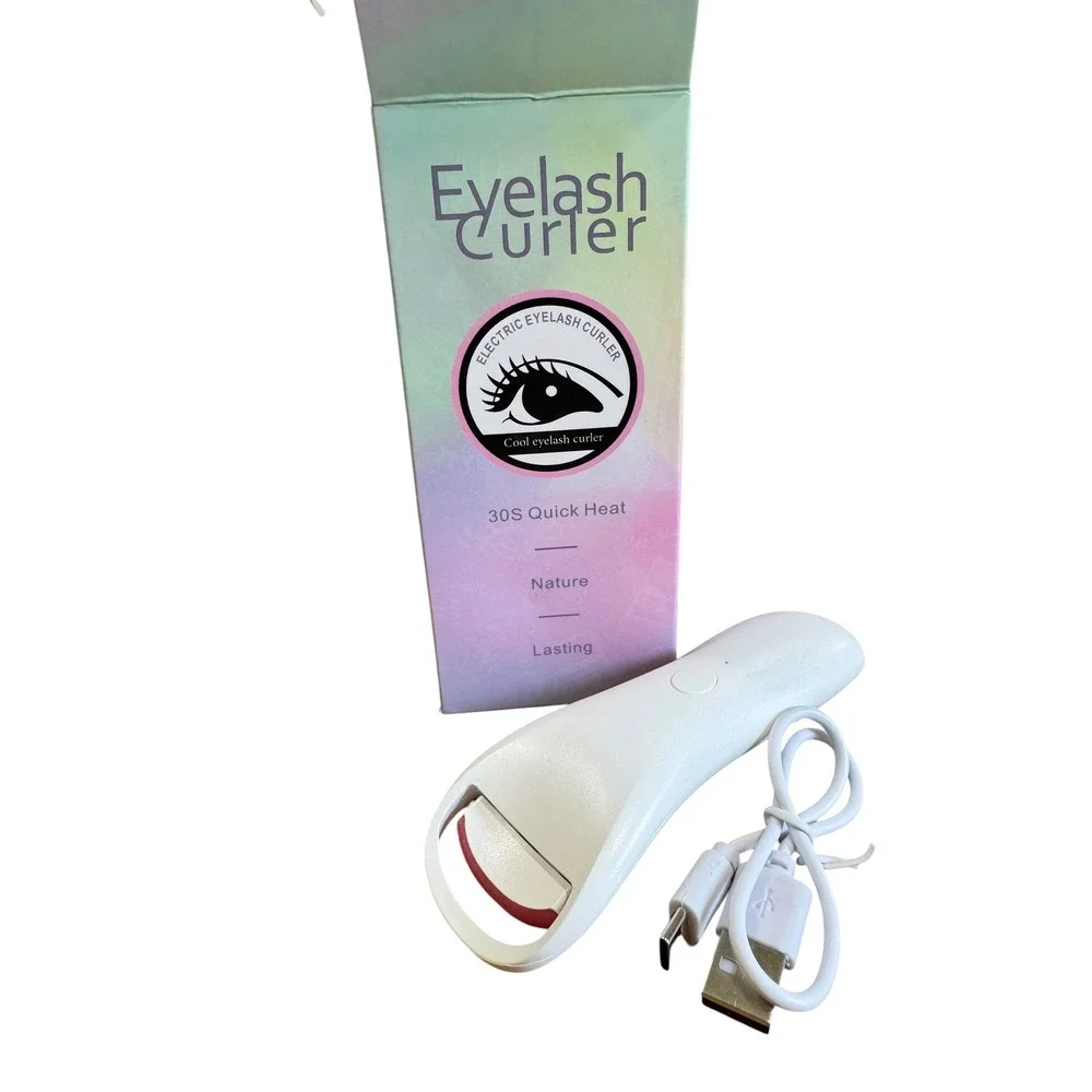 Electric Eyelash Curler USB Rechargeable 30S Quick Heat White Handheld Tool